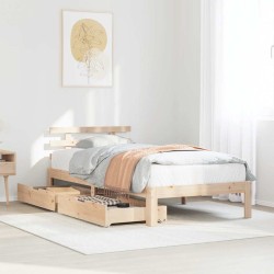 Cadre de lit avec tiroirs sans matelas 100x200 cm 