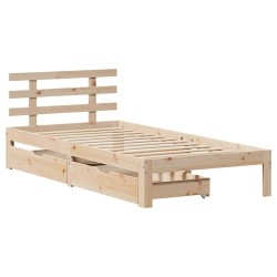 Cadre de lit avec tiroirs sans matelas 100x200 cm 
