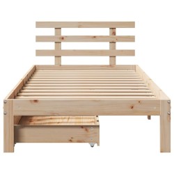 Cadre de lit avec tiroirs sans matelas 100x200 cm 