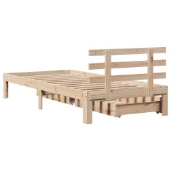 Cadre de lit avec tiroirs sans matelas 100x200 cm 