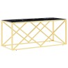 Table basse 110x45x45 cm acier inoxydable et verre 
