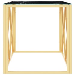 Table basse 110x45x45 cm acier inoxydable et verre 