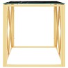 Table basse 110x45x45 cm acier inoxydable et verre 