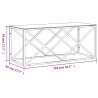 Table basse 110x45x45 cm acier inoxydable et verre 