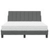 Lit avec matelas gris foncé 140x200 cm tissu 