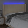 Tête de lit à LED Crème 163x16x118/128 cm Tissu 