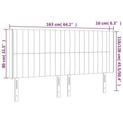 Tête de lit à LED Crème 163x16x118/128 cm Tissu 