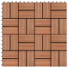 Carreau de terrasse 11 pcs WPC 30 x 30 cm 1 m² Couleur Teck 
