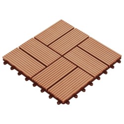 Carreau de terrasse 11 pcs WPC 30 x 30 cm 1 m² Couleur Teck 
