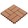 Carreau de terrasse 11 pcs WPC 30 x 30 cm 1 m² Couleur Teck 