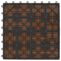Carreau de terrasse 11 pcs WPC 30 x 30 cm 1 m² Couleur Teck 