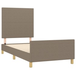 Cadre de lit sans matelas taupe 90x190 cm tissu 
