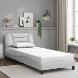 Cadre de lit sans matelas blanc 80x200 cm similicuir 