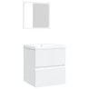 Armoire lavabo de salle de bain avec bassin et miroir Blanc 