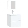 Armoire lavabo de salle de bain avec bassin et miroir Blanc 