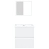 Armoire lavabo de salle de bain avec bassin et miroir Blanc 