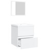 Armoire lavabo de salle de bain avec bassin et miroir Blanc 