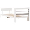 Cadre de lit sans matelas blanc 90x190 cm bois de pin massif 