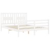 Cadre de lit sans matelas blanc 160x200 cm bois massif 