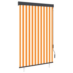 Store roulant d'extérieur 120x250 cm Blanc et orange 