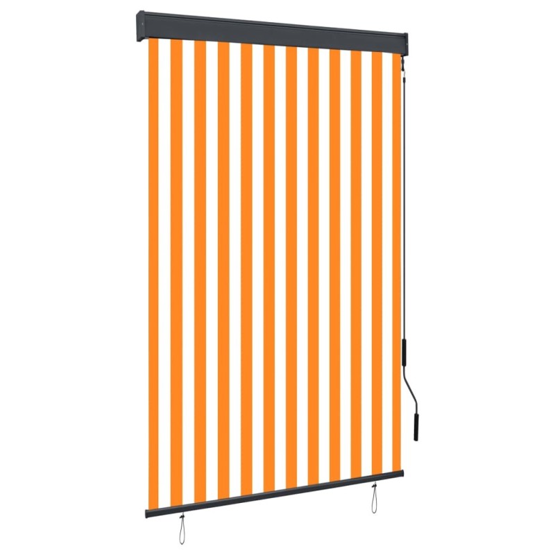 Store roulant d'extérieur 120x250 cm Blanc et orange Store roulant d'extérieur 120x250 cm Blanc et orange