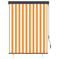Store roulant d'extérieur 120x250 cm Blanc et orange 