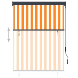 Store roulant d'extérieur 120x250 cm Blanc et orange 