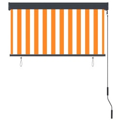 Store roulant d'extérieur 120x250 cm Blanc et orange 