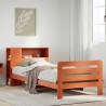 Cadre de lit sans matelas cire marron 75x190 cm bois pin massif 