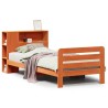Cadre de lit sans matelas cire marron 75x190 cm bois pin massif 