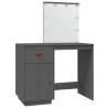 Coiffeuse avec LED Gris 95x50x133,5 cm Bois de pin massif 