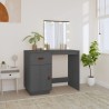 Coiffeuse avec LED Gris 95x50x133,5 cm Bois de pin massif 
