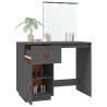 Coiffeuse avec LED Gris 95x50x133,5 cm Bois de pin massif 