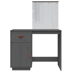 Coiffeuse avec LED Gris 95x50x133,5 cm Bois de pin massif 