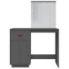 Coiffeuse avec LED Gris 95x50x133,5 cm Bois de pin massif 