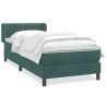 Sommier à lattes de lit et matelas vert foncé 100x220cm velours 