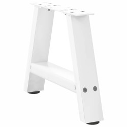 Pieds de table basse en forme de A, 2 pièces, blanc, 50 x (30-31) cm, acier 