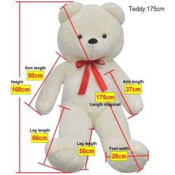 Ourson en peluche XXL Blanc 160 cm  