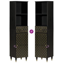 Armoire de salle de bain 38x33x160 cm bois massif de manguier 