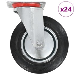 24 pcs Roulettes pivotantes 200 mm 