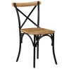 Chaises à dossier croisé lot de 4 noir bois de manguier massif 