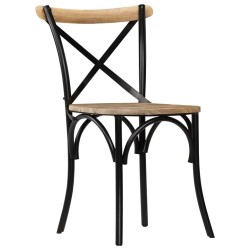 Chaises à dossier croisé lot de 4 noir bois de manguier massif 