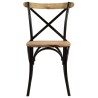 Chaises à dossier croisé lot de 4 noir bois de manguier massif 