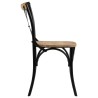 Chaises à dossier croisé lot de 4 noir bois de manguier massif 