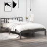 Cadre de lit sans matelas gris 135x190 cm bois massif 