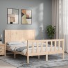 Cadre de lit sans matelas bois de pin massif 