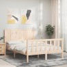 Cadre de lit sans matelas bois de pin massif 