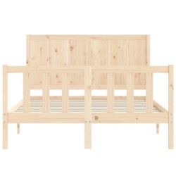 Cadre de lit sans matelas bois de pin massif 