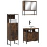 Ensemble de meubles de salle de bain 3 pcs Chêne fumé 