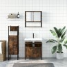 Ensemble de meubles de salle de bain 3 pcs Chêne fumé 